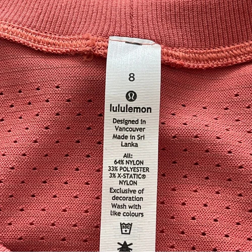 Lululemon Breeze By Short Sleeve Rustic Coral Size 8 NEW - Picture 12 of 13